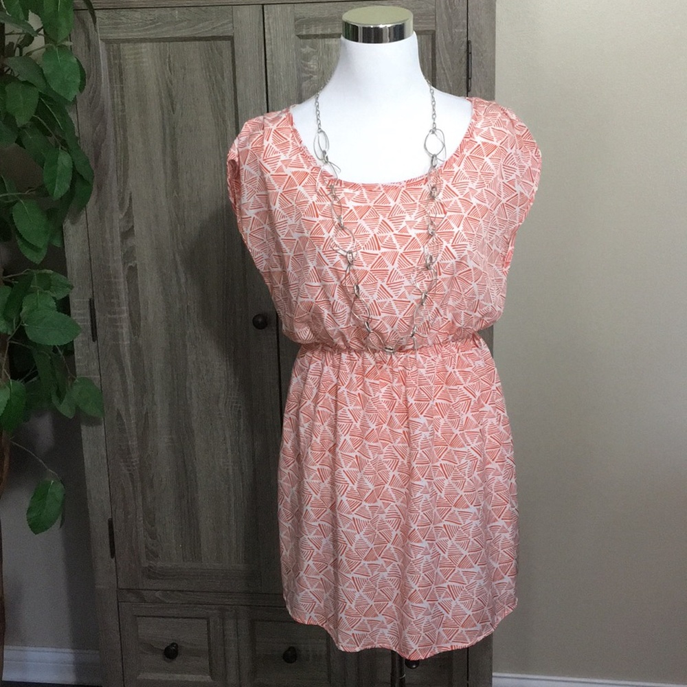 Body Central orange & white Dress sz M